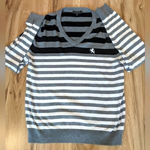 Express men's striped Pullover long sleeve sweater.  Size M 100% cotton
